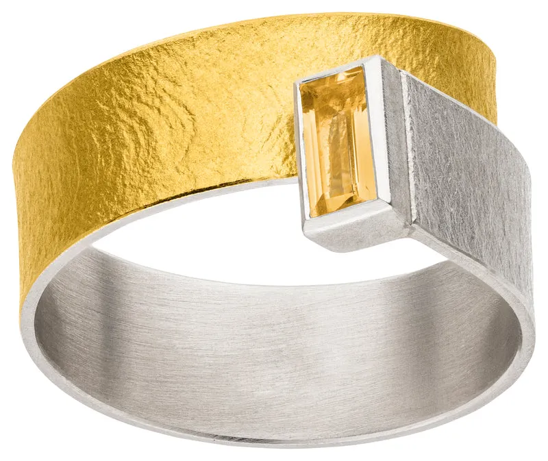 925er Silber Ring feingoldbelegt MANU R1428CI