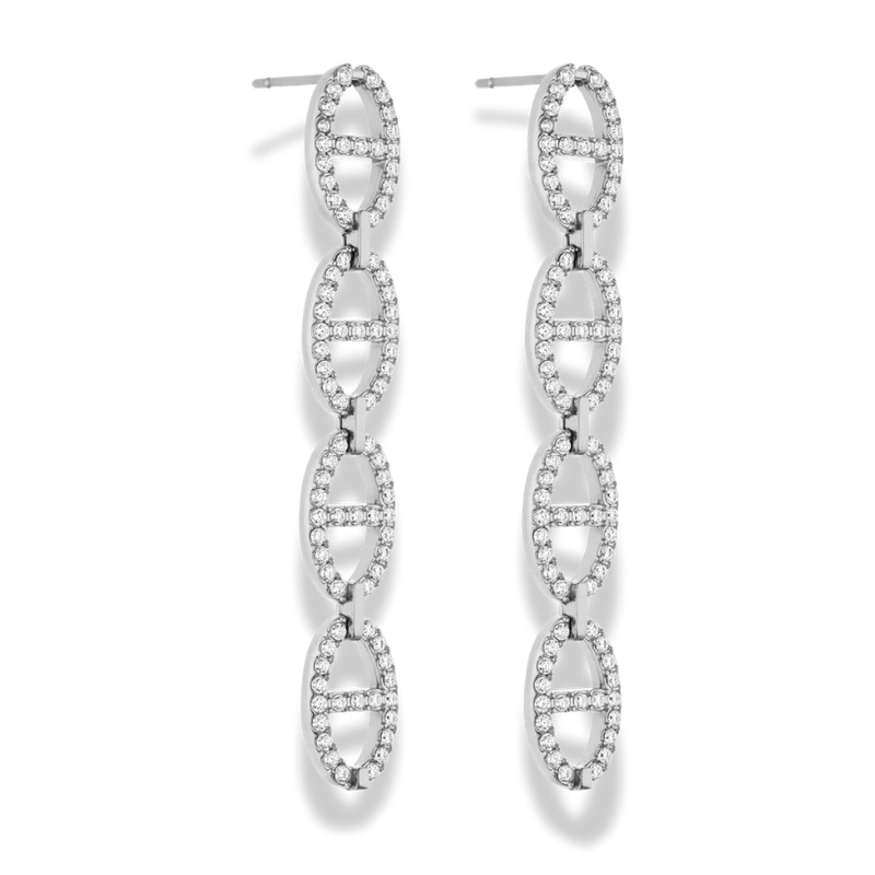 Pave Deluxe Dangle Ohrstecker 14K Vergoldet