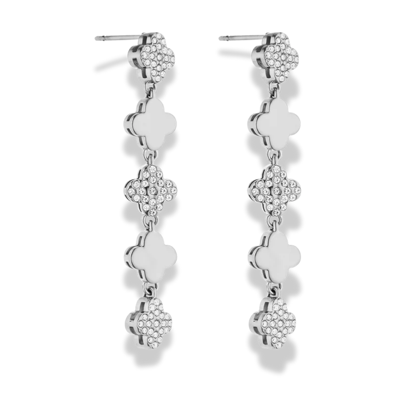Golden Pave Leaf Ohrstecker 14K Vergoldet