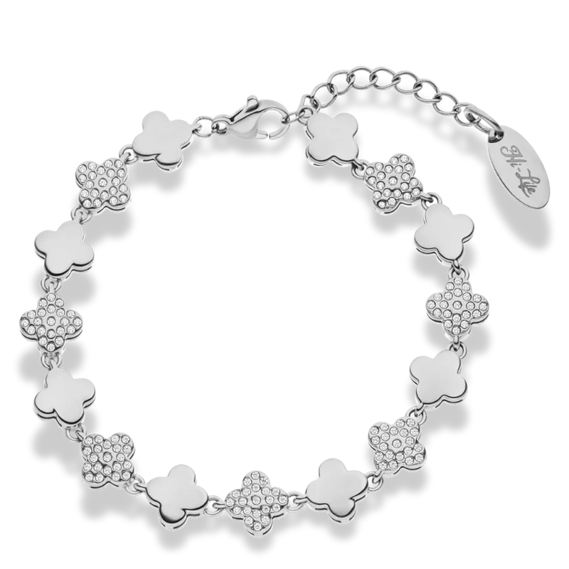 Golden Pave Leaf Armband 14K Vergoldet