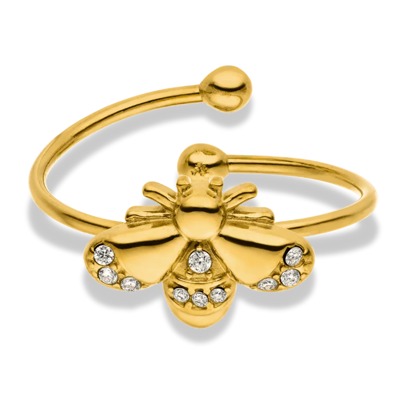 Golden Butterfly Ring 14K Vergoldet