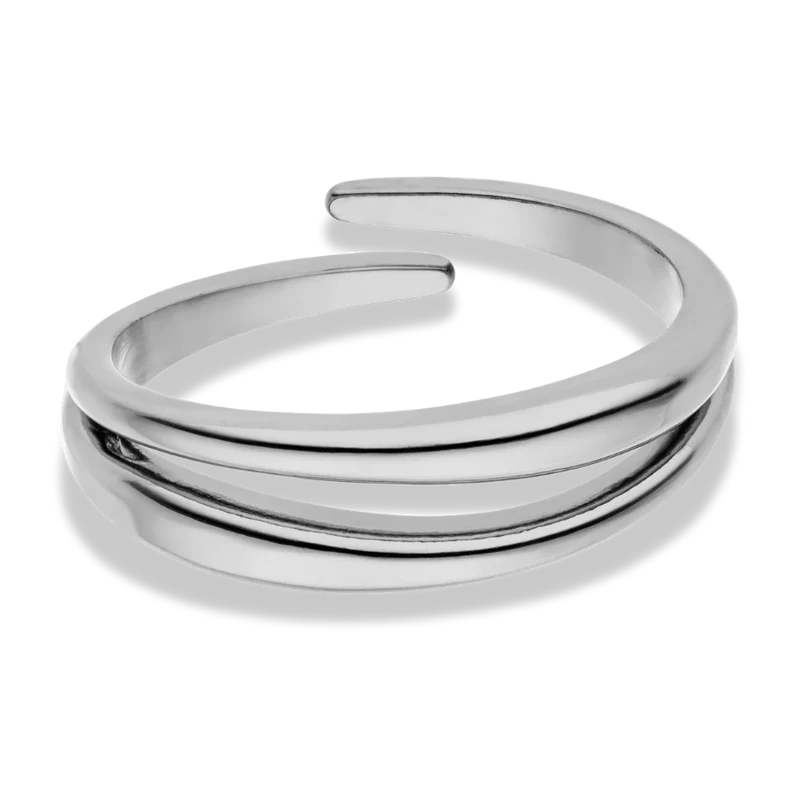 Double Line Ring 14K Vergoldet
