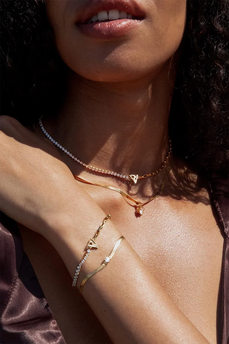 PV Tennis & Chain Necklace