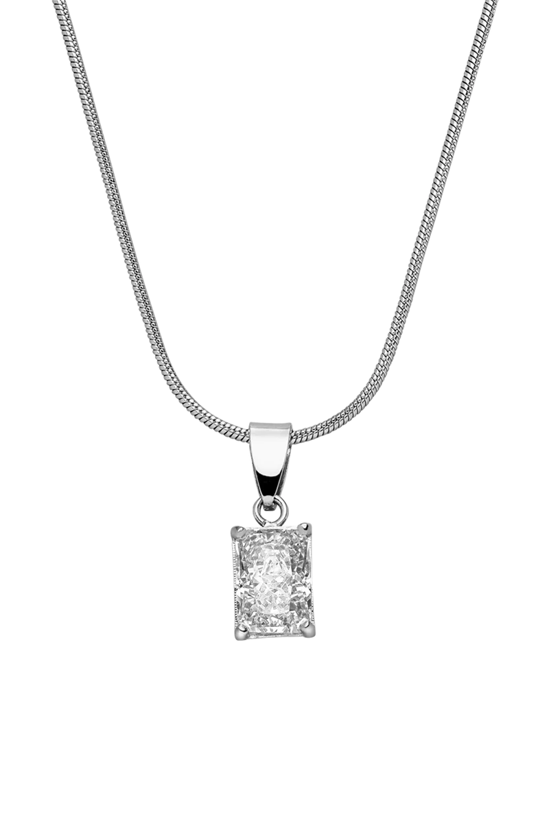 Baguette Stone Pendant Necklace
