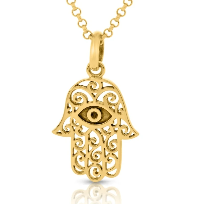 Kette mit Hamsa Hand Anhänger hochwertig vergoldet