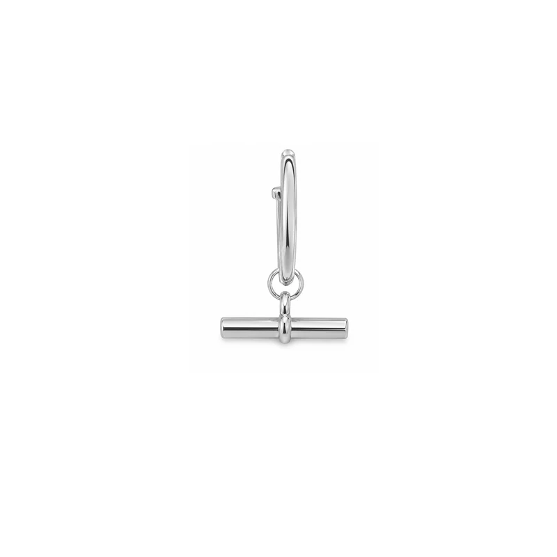 Silver T-Bar Hoop Earrings