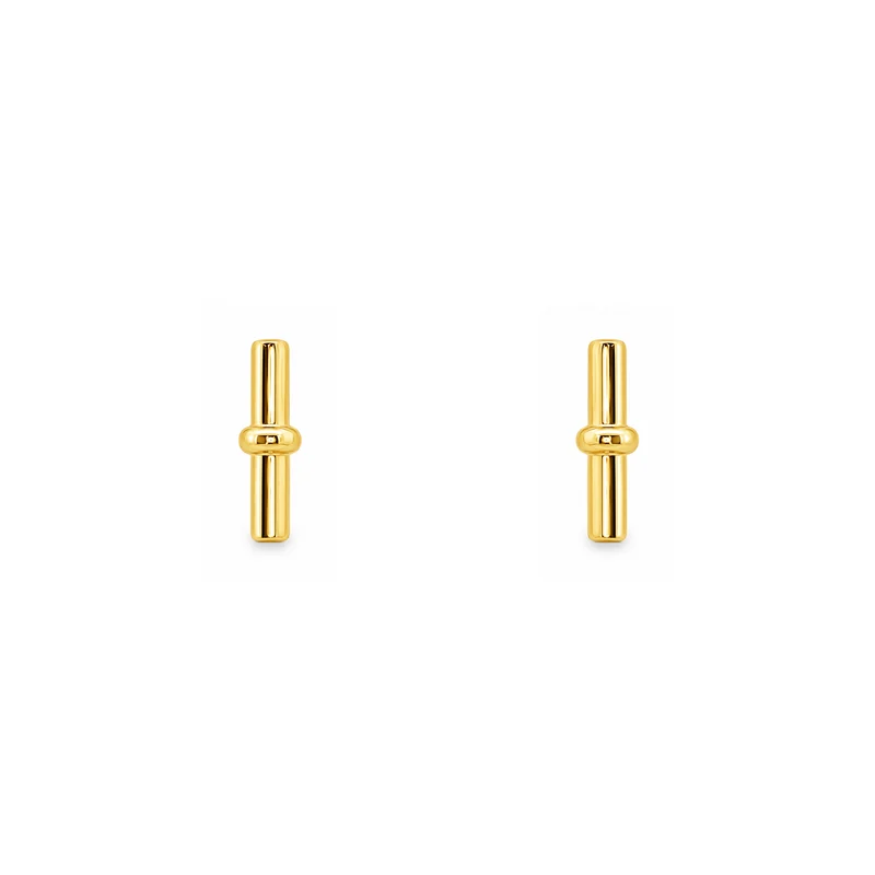 Gold Plated Bar Stud Earrings