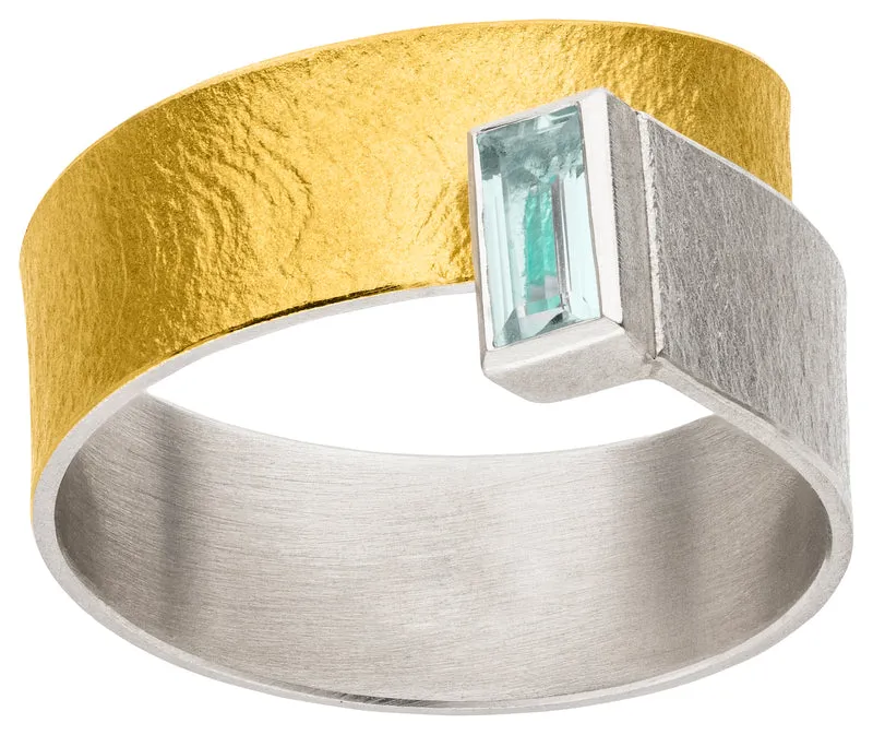 925er Silber Ring feingoldbelegt MANU R1428TO
