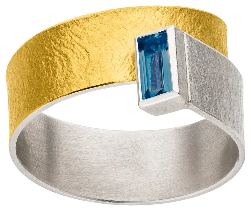 925er Silber Ring feingoldbelegt MANU R1428TL