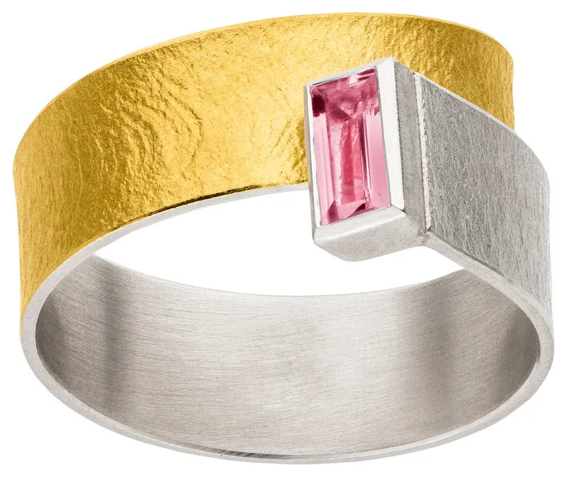 925er Silber Ring feingoldbelegt MANU R1428TUR