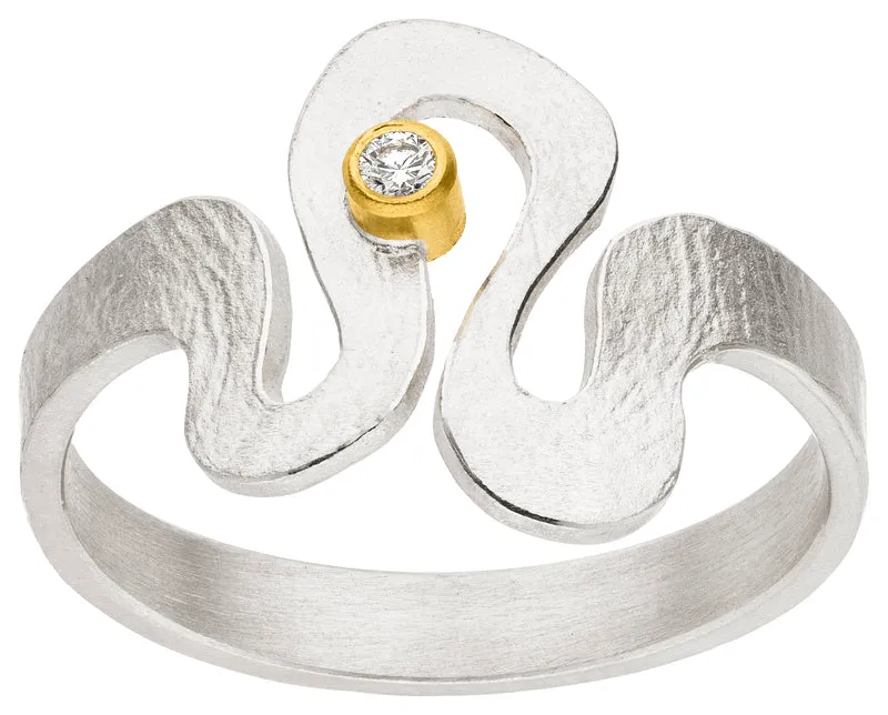 925er Silber Ring feingoldbelegt MANU R1425BR