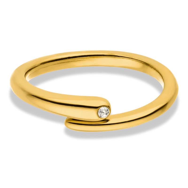 Single Snake Eye Ring 14K Vergoldet