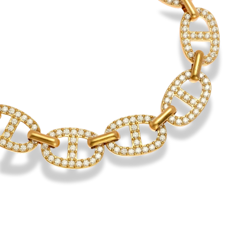 Glamorous Pave Deluxe Armband 14 Karat Vergoldet