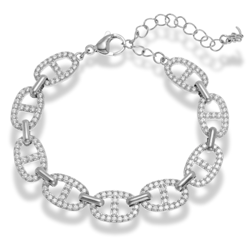 Glamorous Pave Deluxe Armband 14 Karat Vergoldet