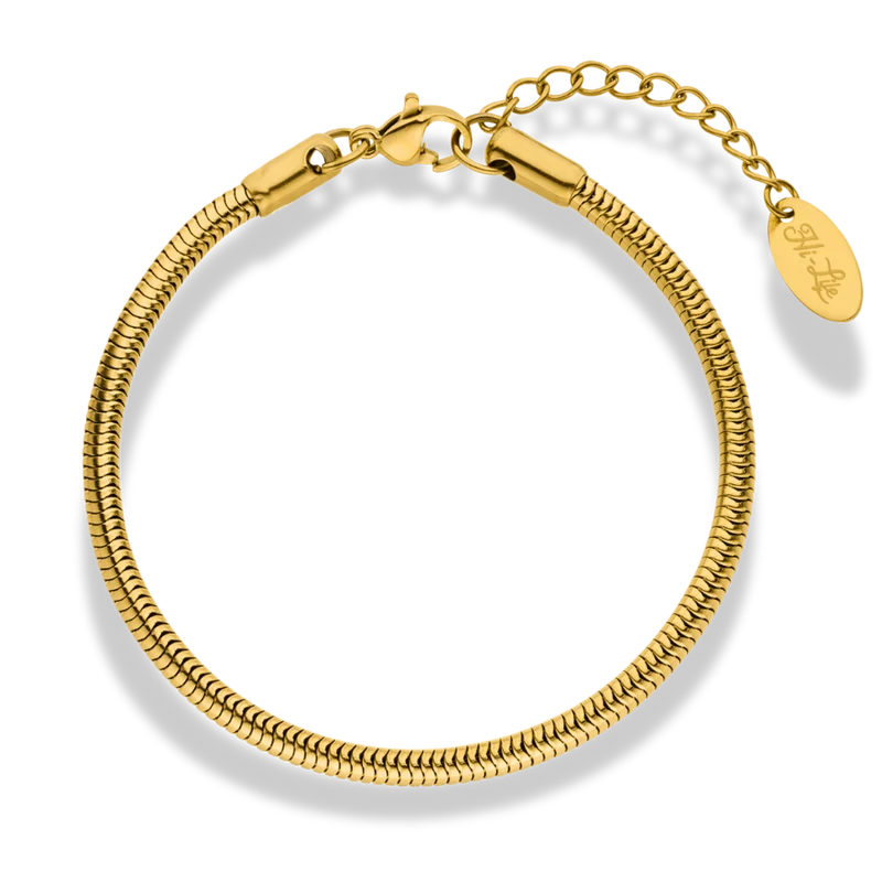 Round Sleek Armband 14K Vergoldet