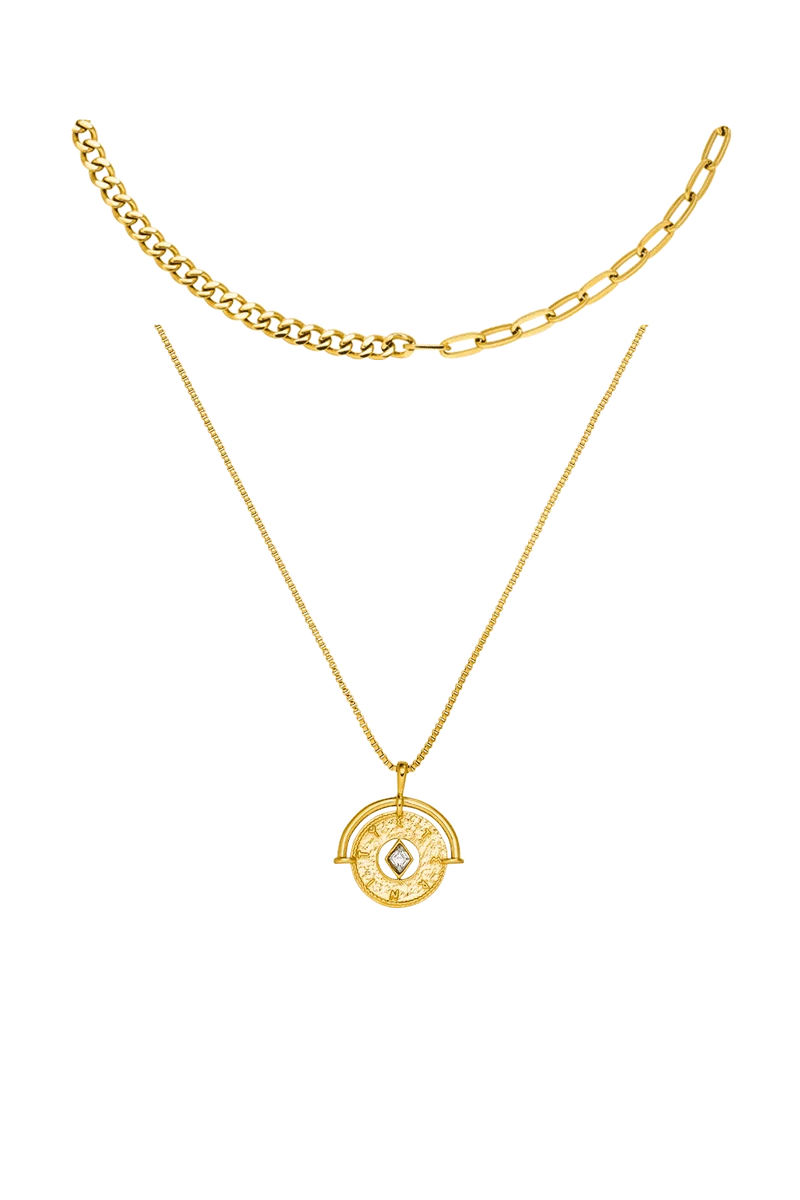 Eternity & Chain Necklace Set
