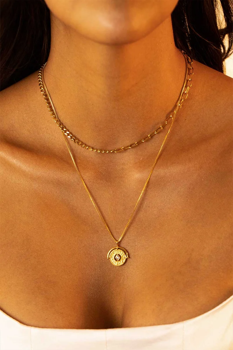 Eternity & Chain Necklace Set