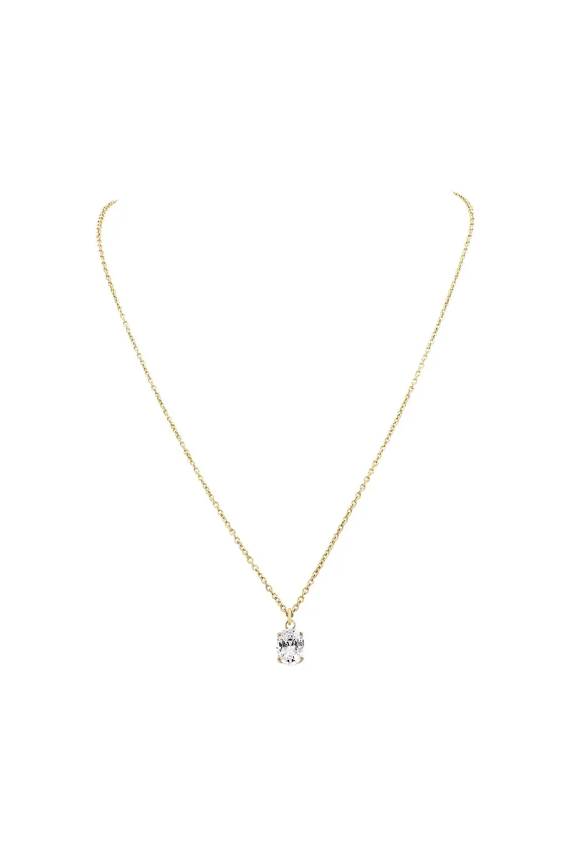 Brilliant Oval Pendant Necklace