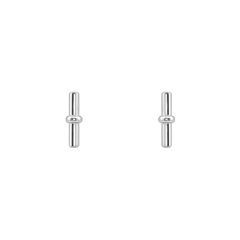 Silver Bar Stud Earrings