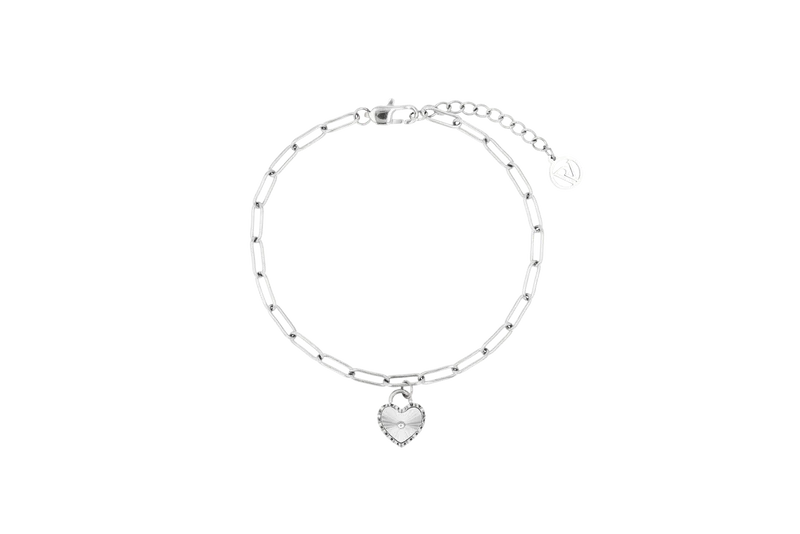 Sunray Heart Charm Pendant Bracelet