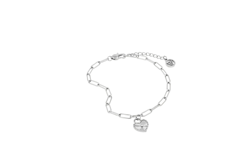 Sunray Heart Charm Pendant Bracelet
