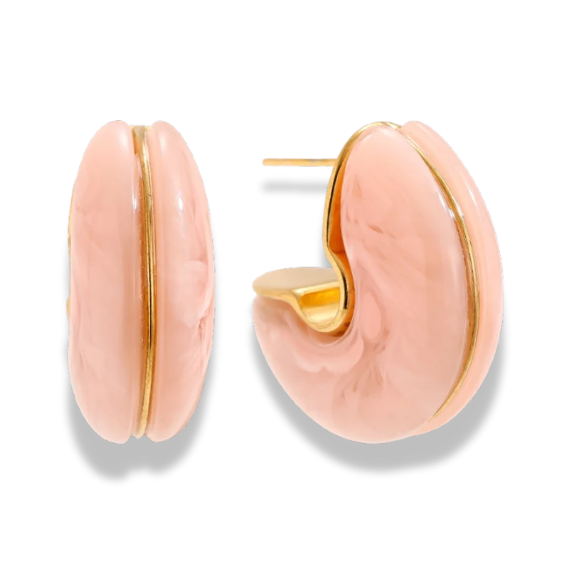 Goldframed Rose Quartz Ohrstecker 14K Vergoldet
