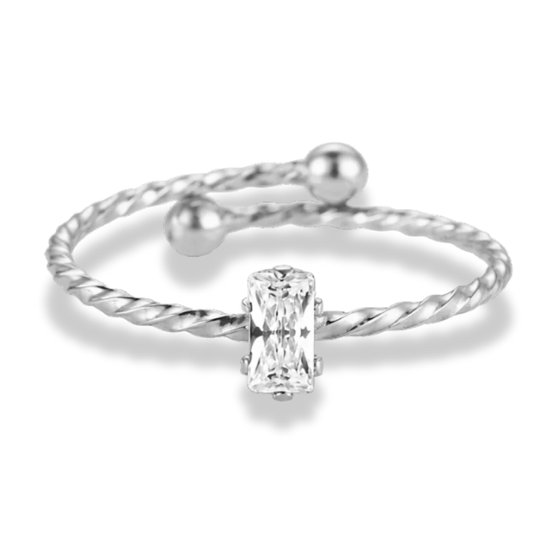 Twist Baguette Ring 14K Vergoldet