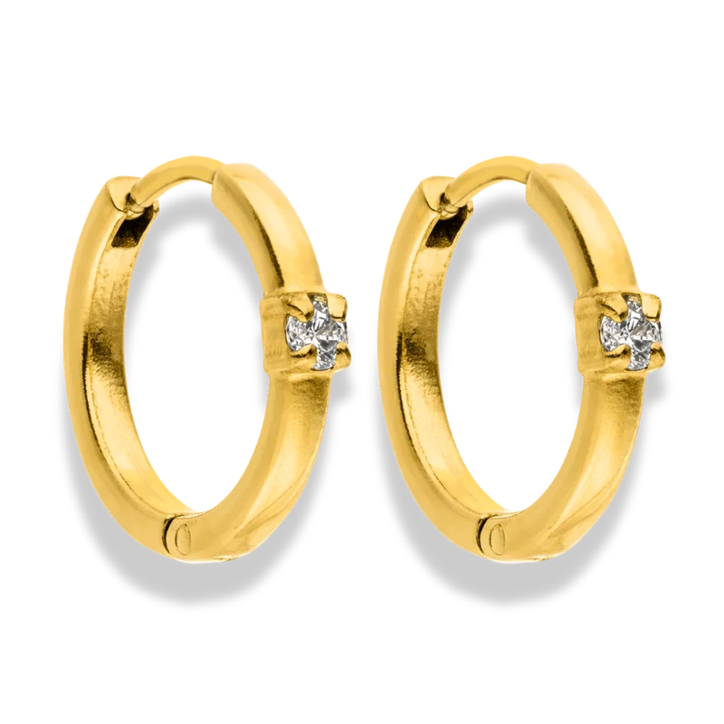 Classic Elegance Huggie Ohrringe 18K Vergoldet
