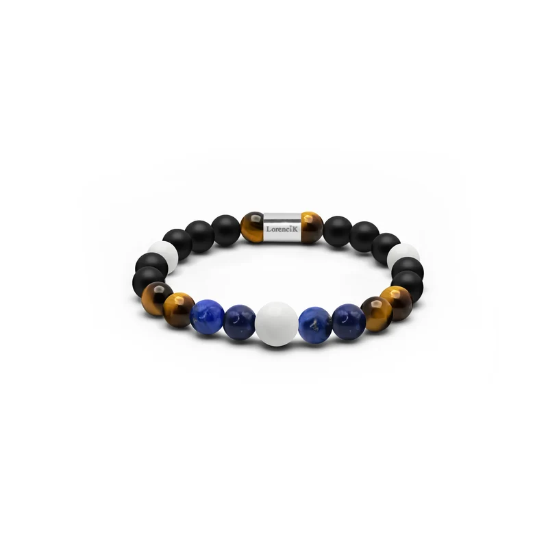 Infinity Balance – Lunar Harmony | Perlenarmband Herren Onyx Lapislazuli 8mm