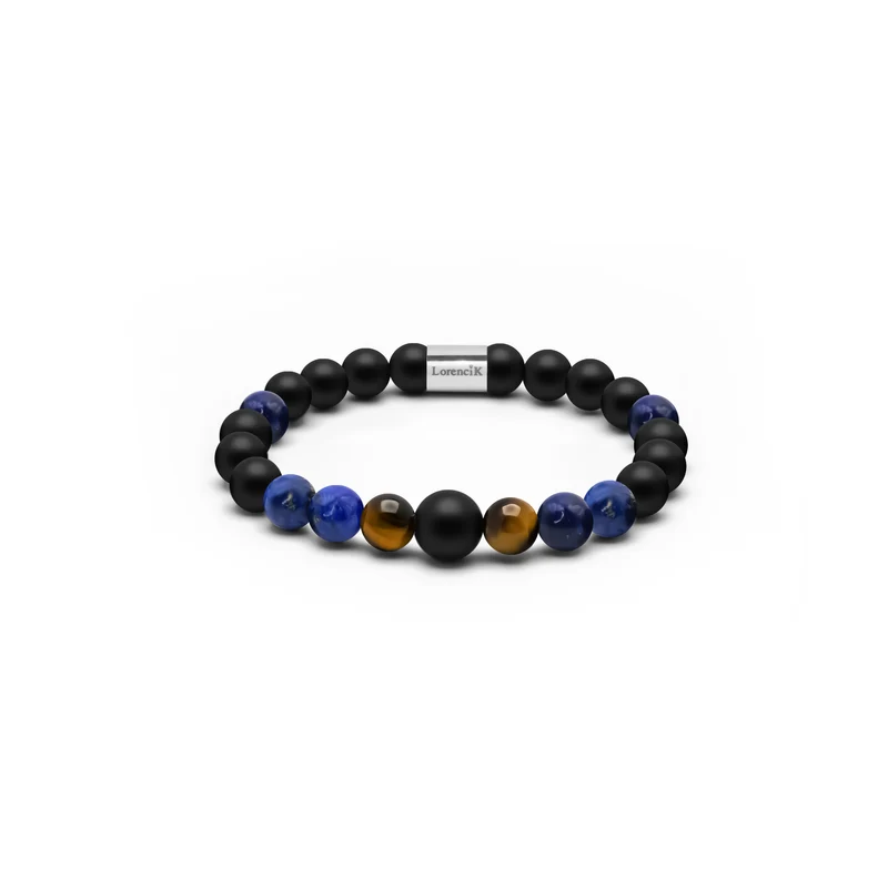 Infinity Balance – Kraft & Harmonie | Perlenarmband Herren 3 Steine 8mm