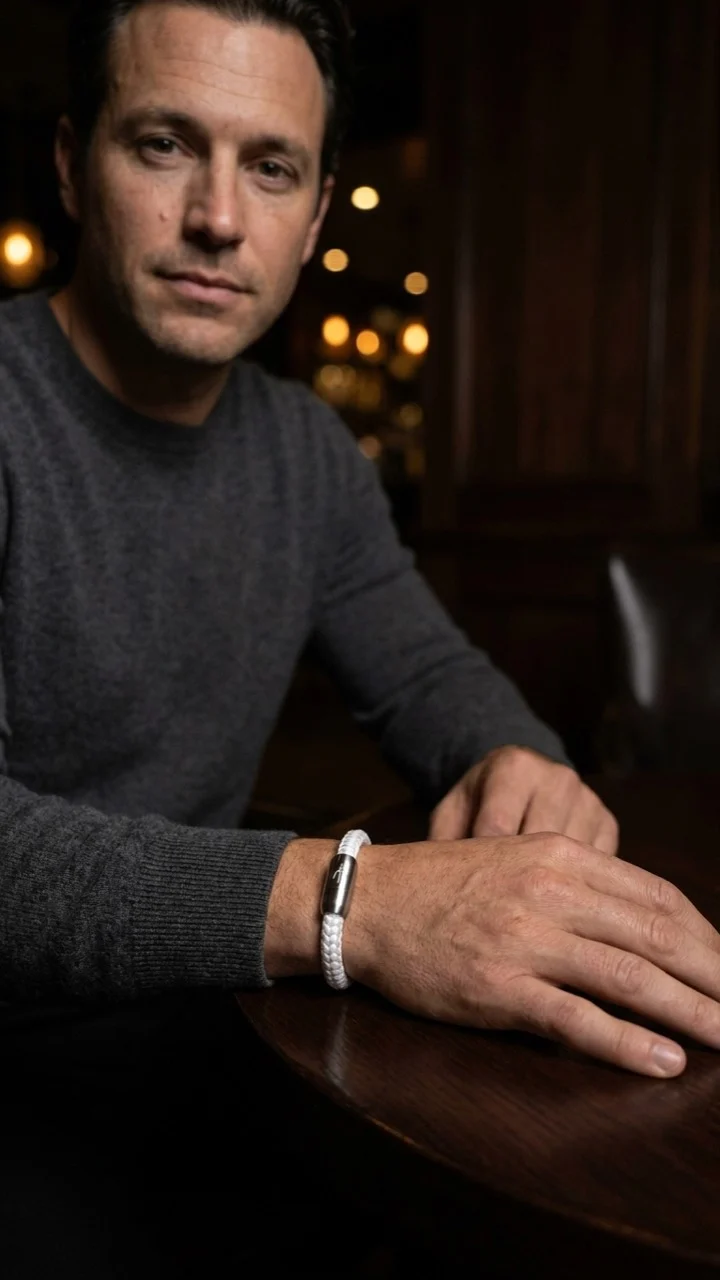 Nautic Force – Frosted Clarity | Segeltauarmband Herren Weiß 8mm