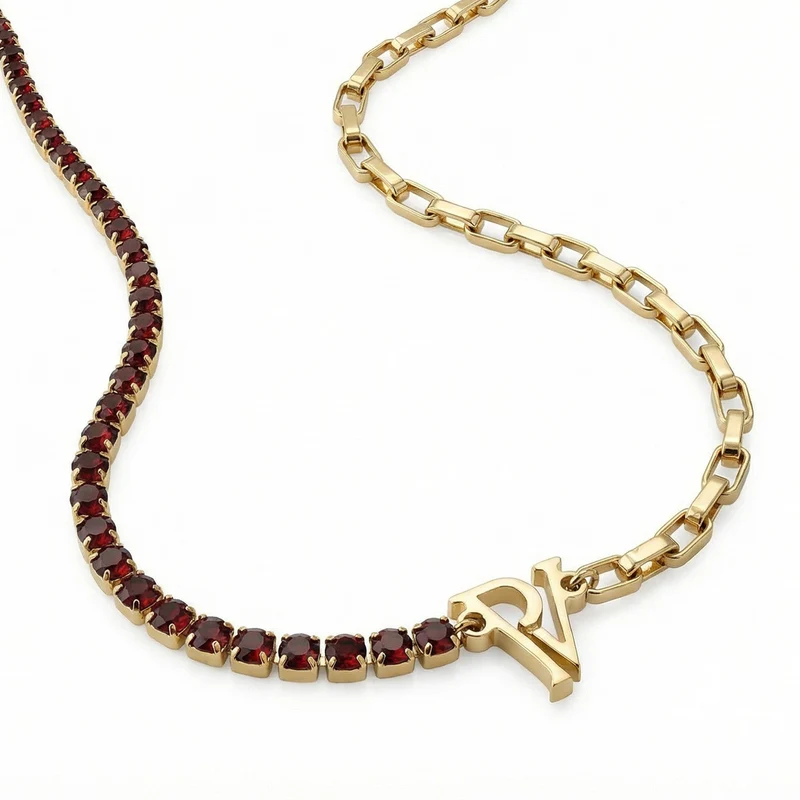 PV Tennis & Chain Necklace
