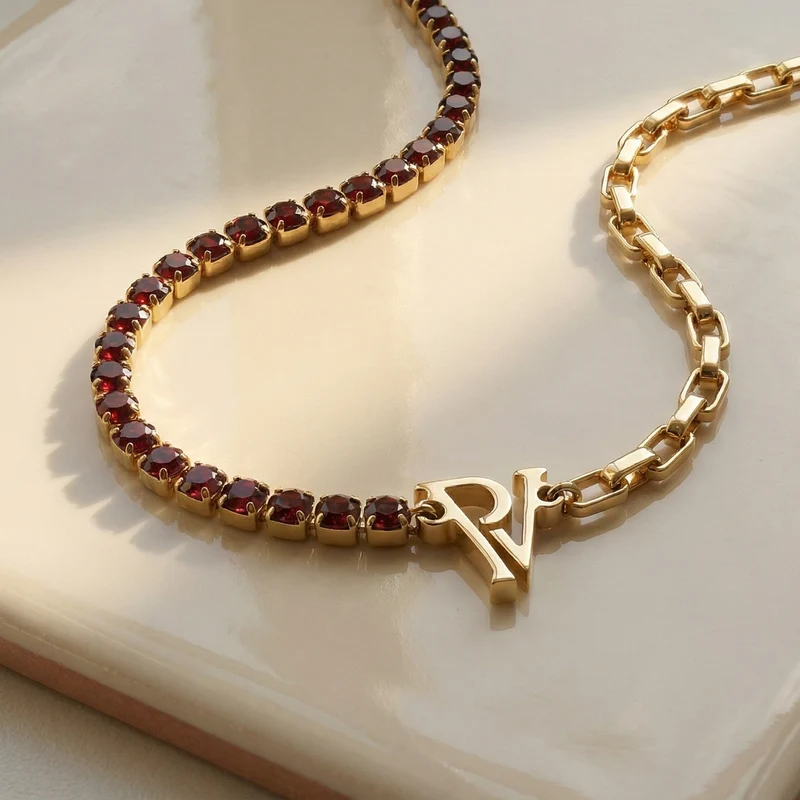 PV Tennis & Chain Necklace