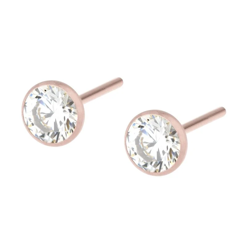 Edelstahl Ohrstecker Rosegold-Beschichtung ERNSTES DESIGN E466 WH