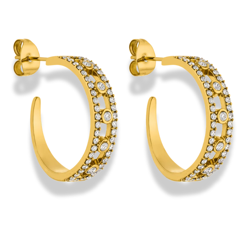 Pave Soul Ohrstecker 14K Vergoldet