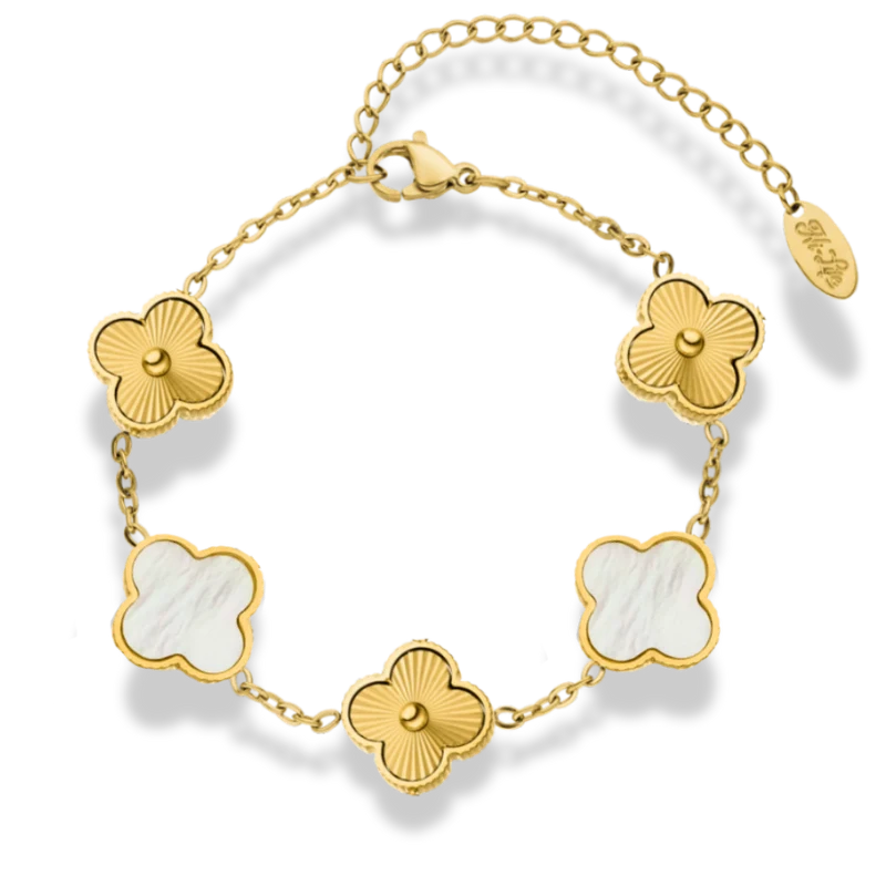 Golden Perlmutt Lucky Leaf Abbaddon Armband 14K Vergoldet