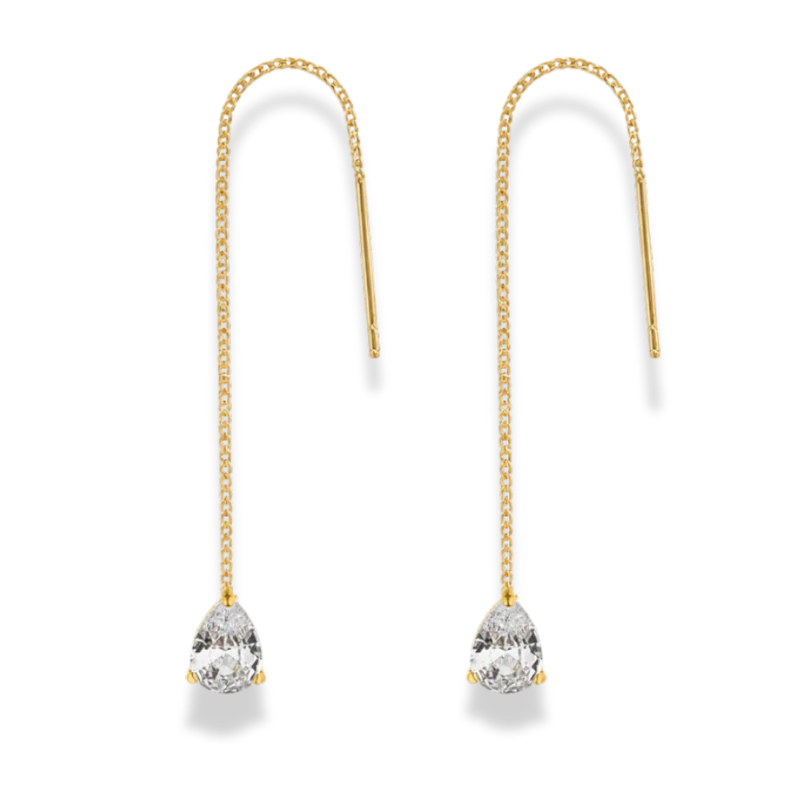 Teardrop Dangle Ohrstecker 14K Vergoldet