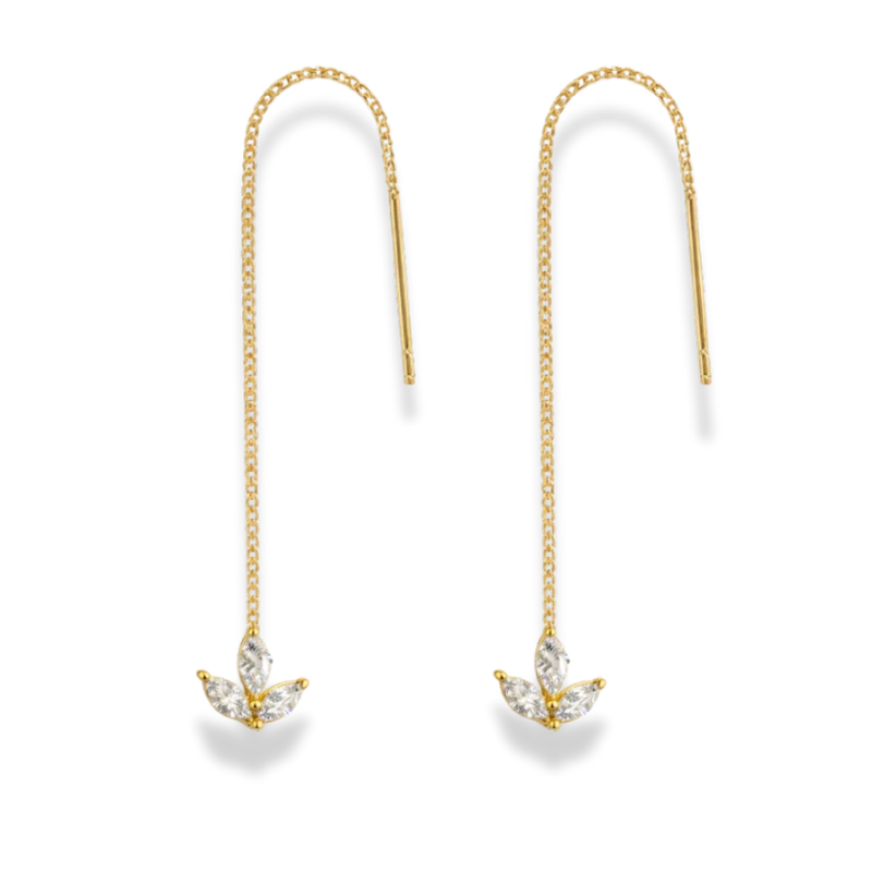 Lotus Dangle Ohrstecker 14K Vergoldet