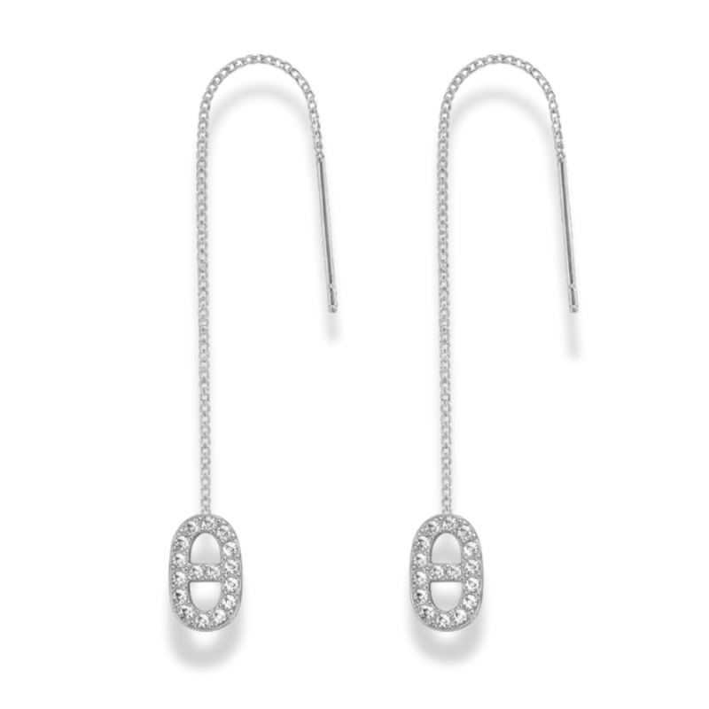 Pave Deluxe Dangle Ohrstecker 14K Vergoldet
