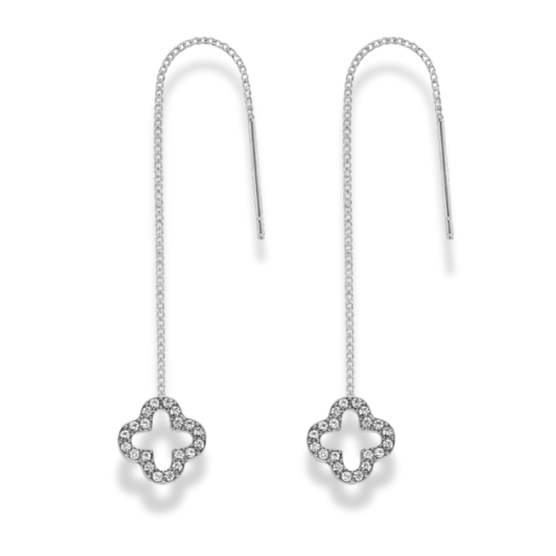 Pave Lucky Aura Dangle Ohrstecker 14K Vergoldet