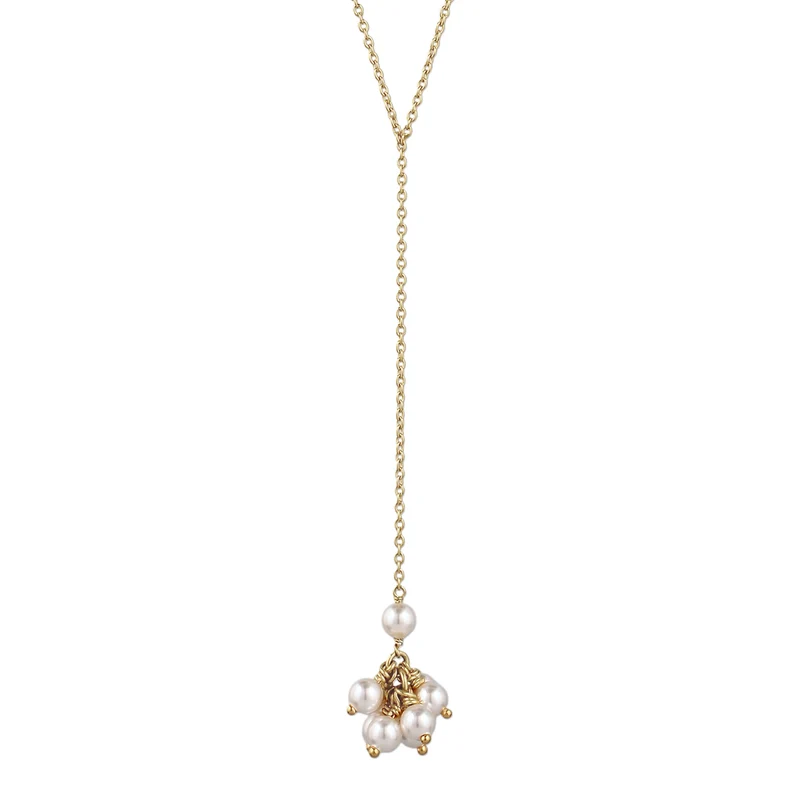 Y-Halskette | Mit Perlen von Swarovski® (Weiß)