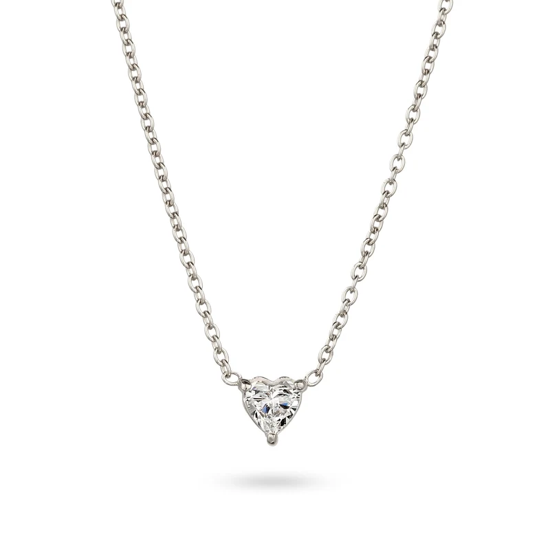 Halskette Herz | Laborgezüchteter Diamant (Weiß, 0.17 ct)