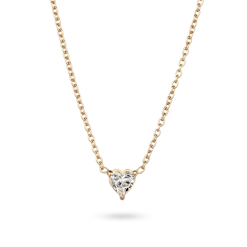 Halskette Herz | Laborgezüchteter Diamant (Weiß, 0.17 ct)