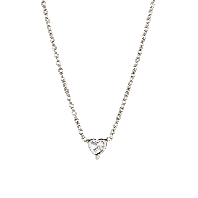 Halskette Herz | Laborgezüchteter Diamant (Weiß, 0.17 ct)