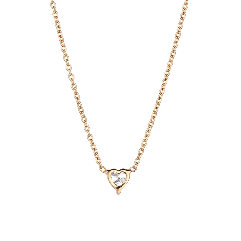 Halskette Herz | Laborgezüchteter Diamant (Weiß, 0.17 ct)