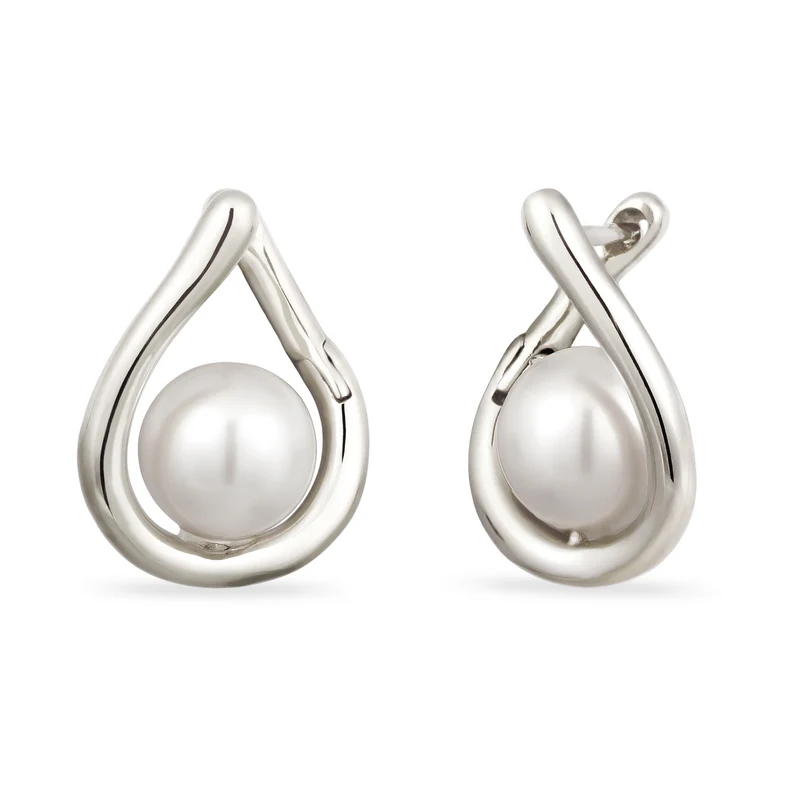 Creolen | Mit Perlen von Swarovski® (Weiß)
