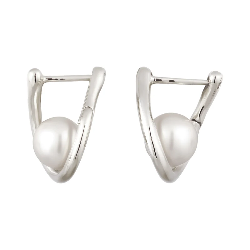 Creolen | Mit Perlen von Swarovski® (Weiß)