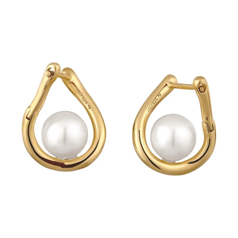 Creolen | Mit Perlen von Swarovski® (Weiß)