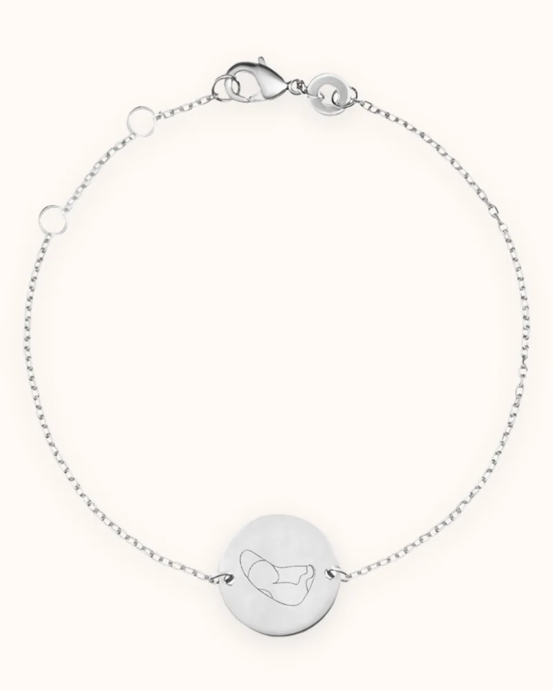 Echo Illustratie Coin Armband - Zilver - Gepersonaliseerde Armband