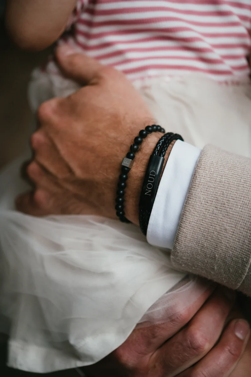 Gevlochten leren Gepersonaliseerde Heren Armband - Gepersonaliseerde Heren Armband